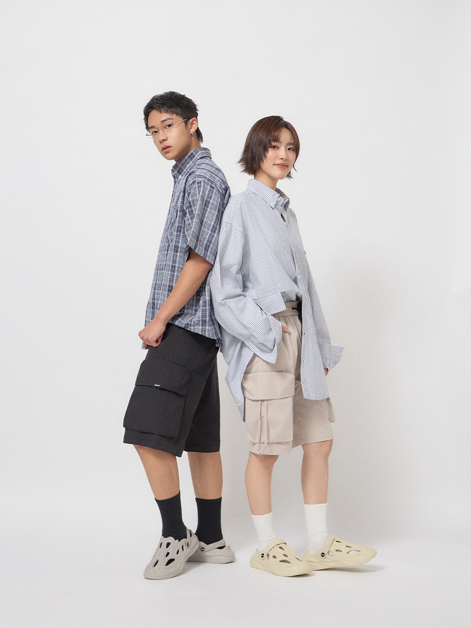 休閒雙穿洞洞鞋