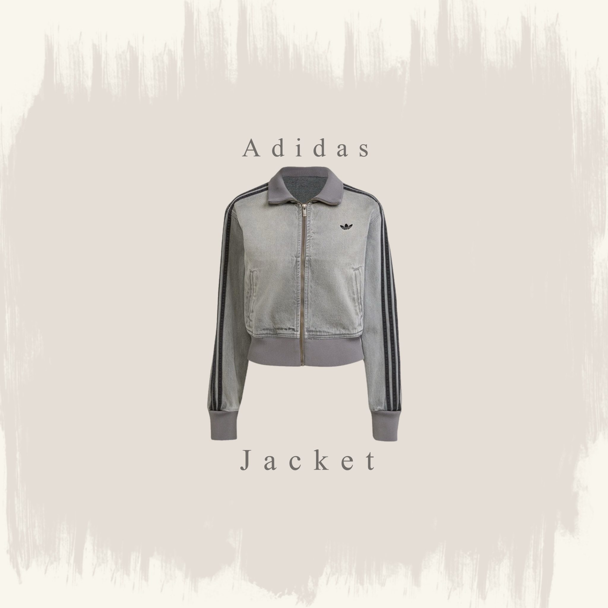 ADIDAS ORIGINALS ADICOLOR 水洗灰 丹寧運動外套 女款 三葉草 JY2564