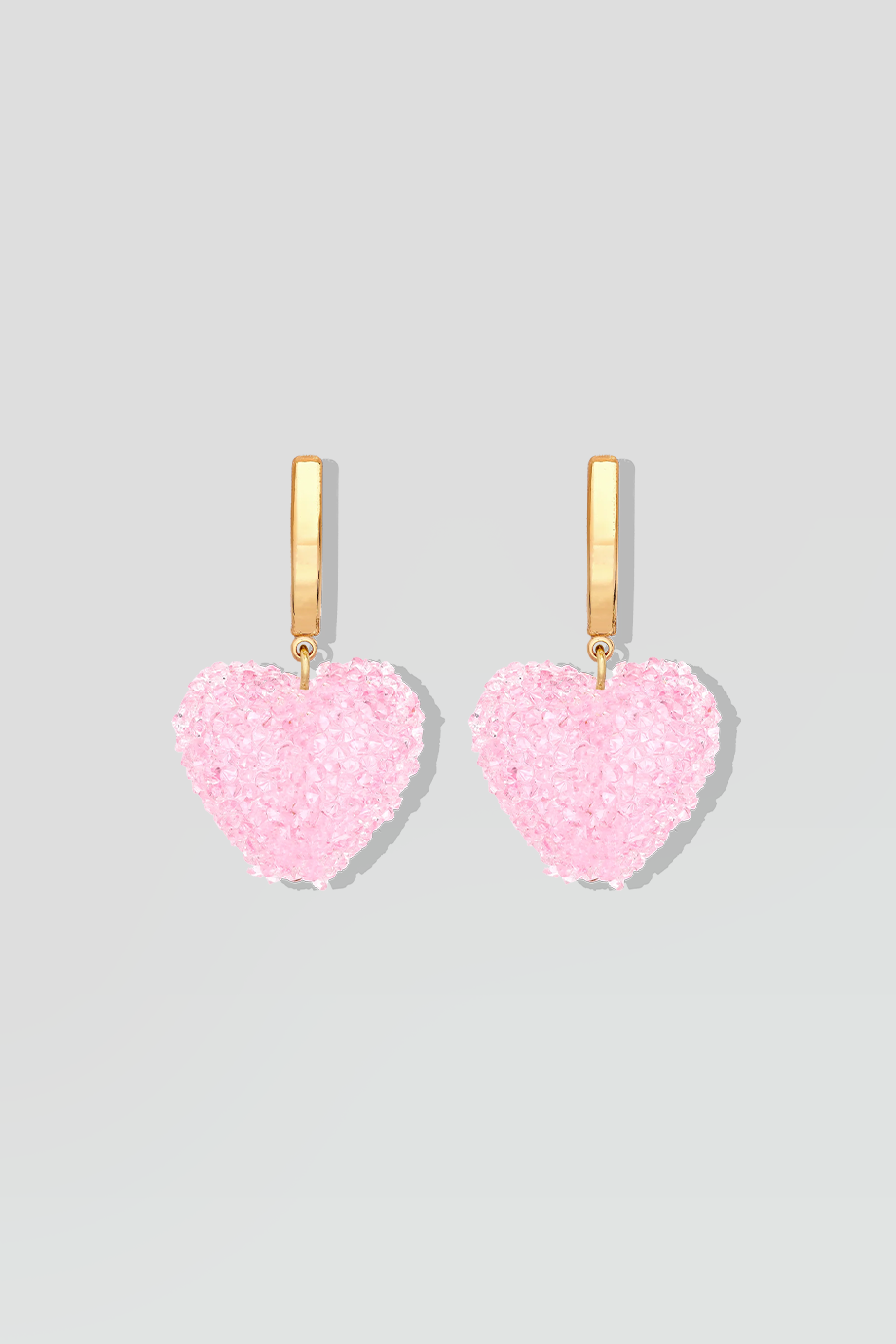 Crystal Haze｜JELLY HEART 粉紅果凍心形耳環