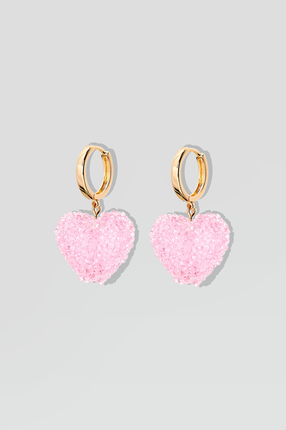 Crystal Haze｜JELLY HEART 粉紅果凍心形耳環
