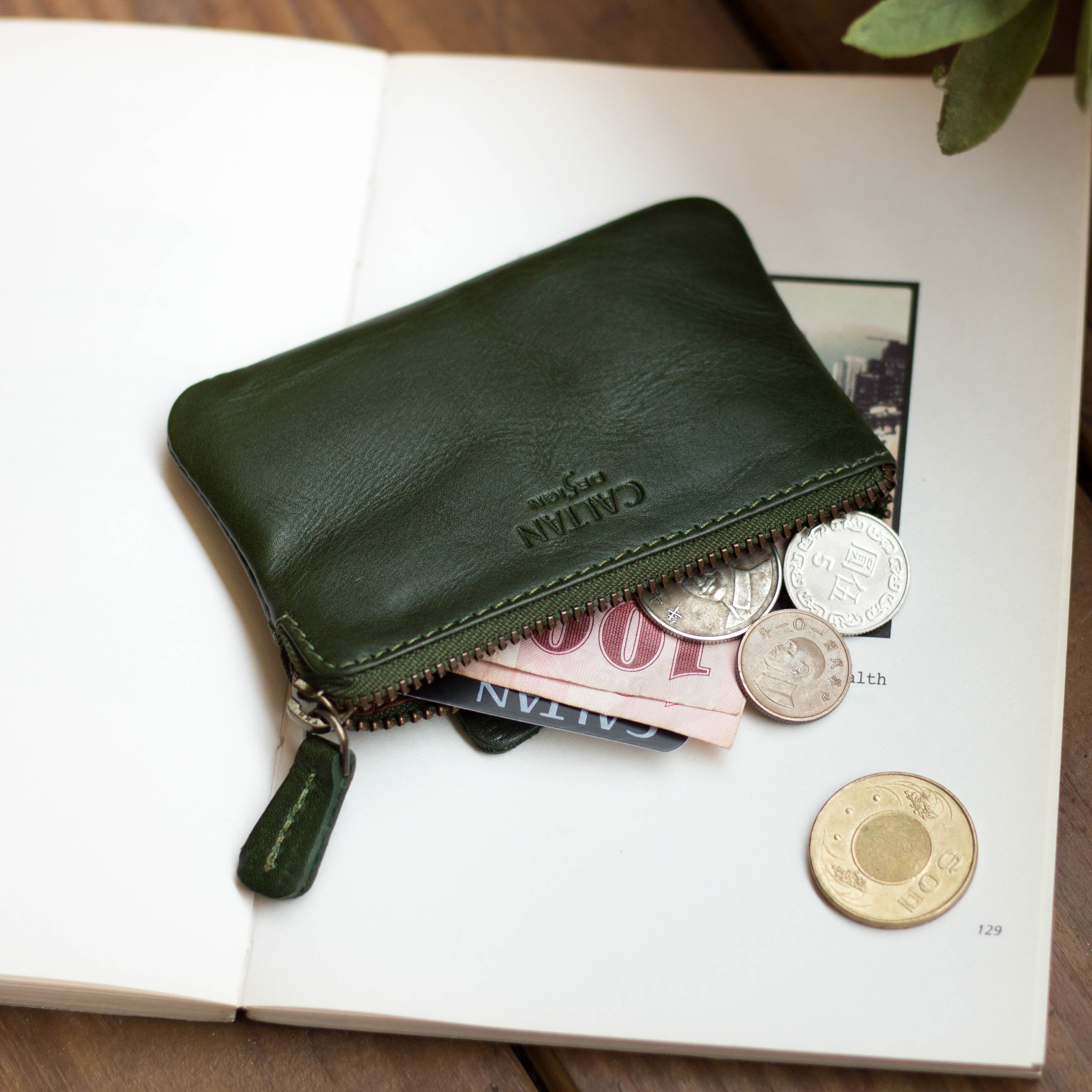 『新品上市』老爺有喜 真皮素雅雙拉鍊質感小錢包(072693cd)