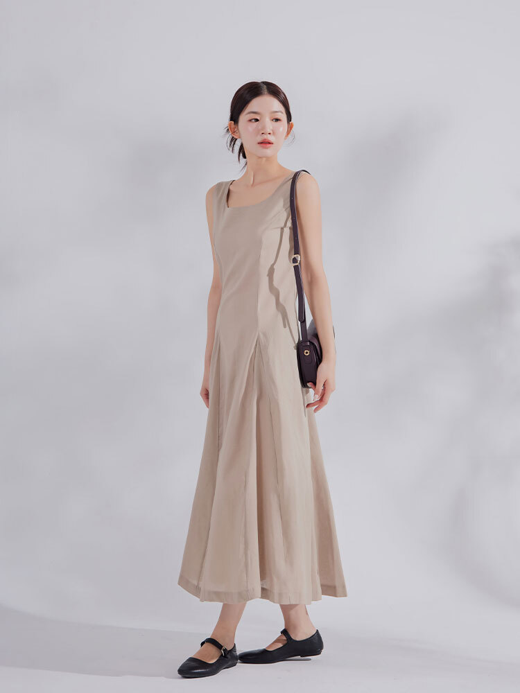 OH!HER 嚴選21支苧麻背心長洋裝