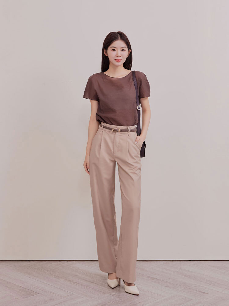 SALE500 OH!HER 腰間細節加分硬挺修身西裝褲