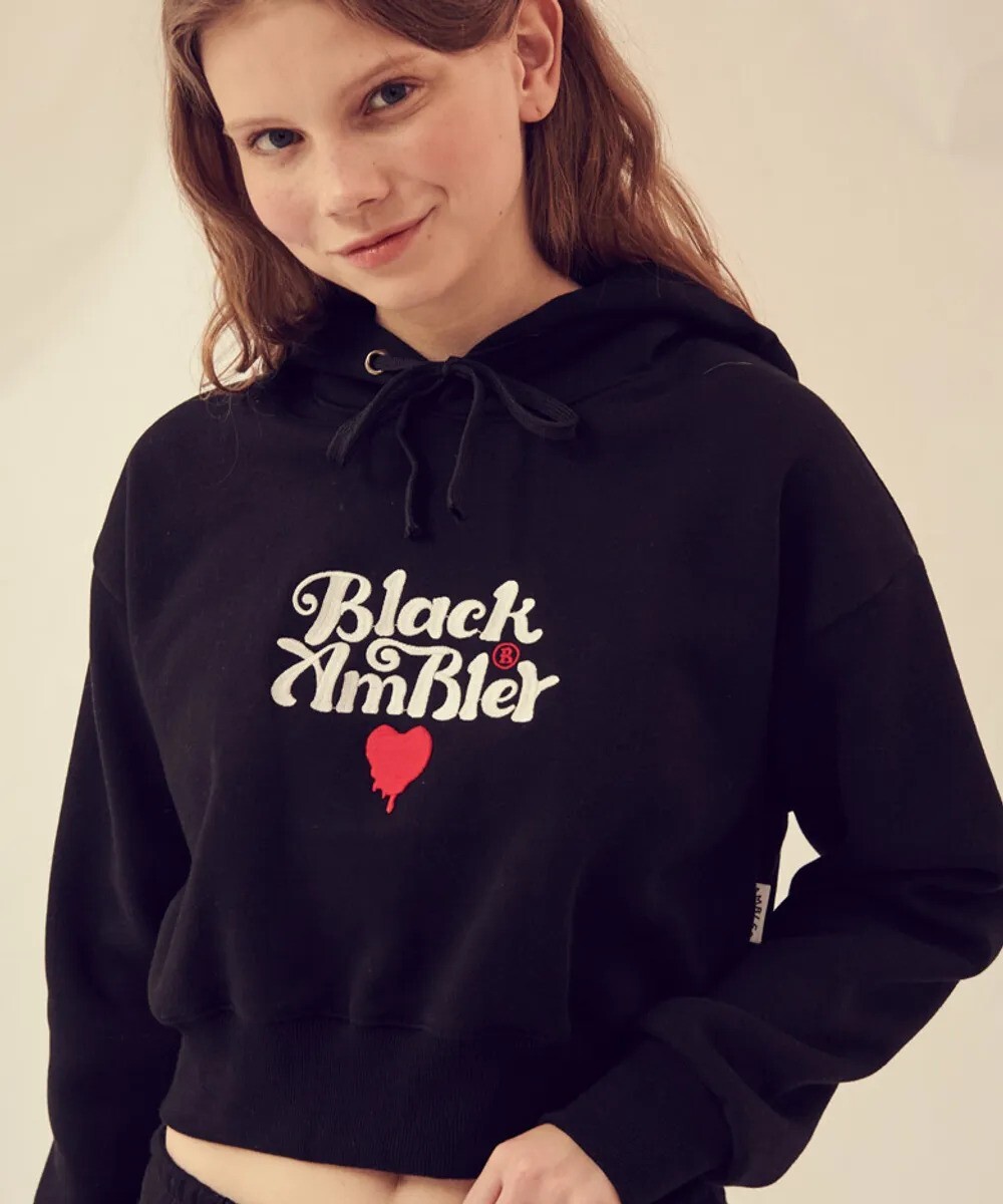 (現貨) ambler - black ambler crop hoodie (black)