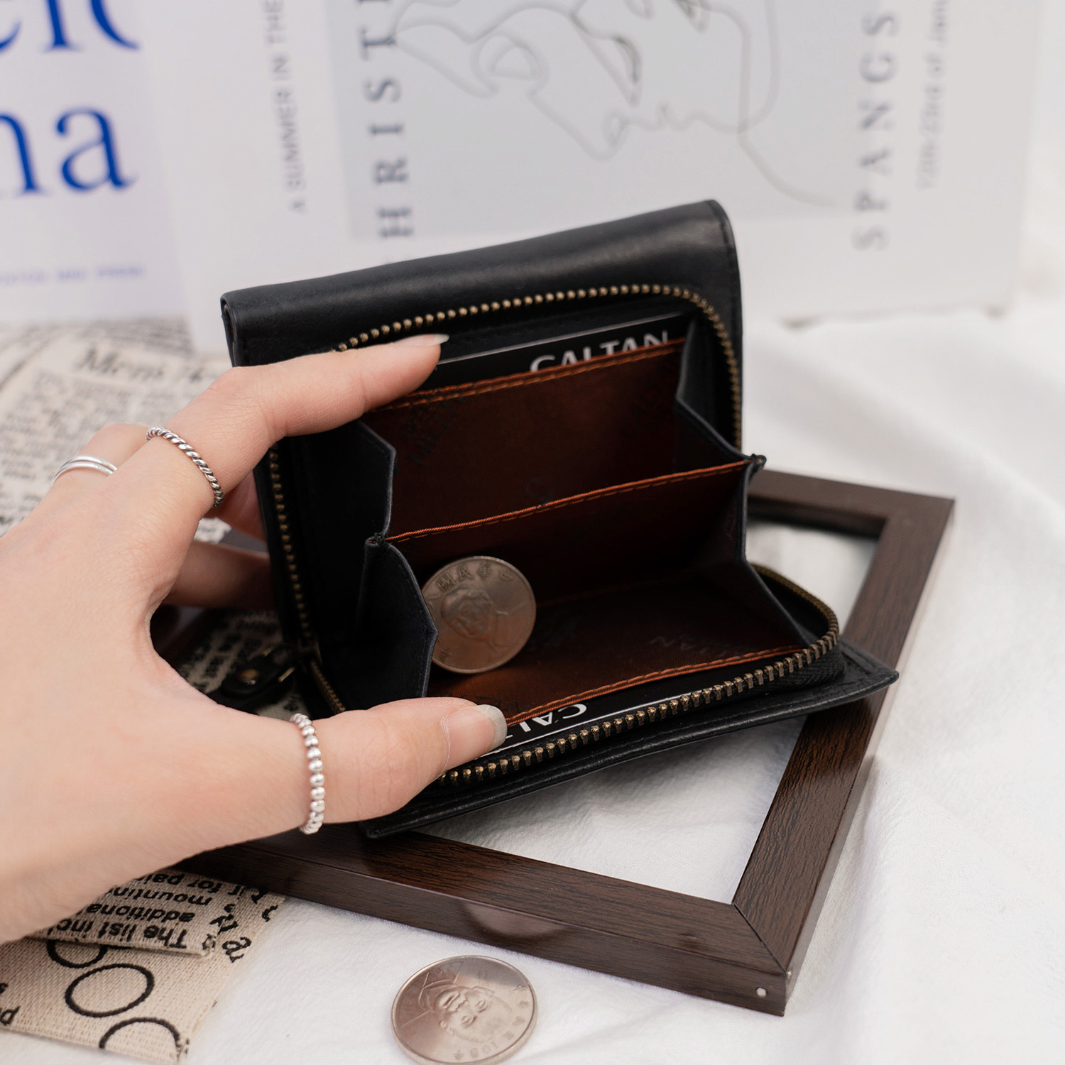 『新品上市』老爺有喜 極致輕巧收納零錢短夾(075021bk)