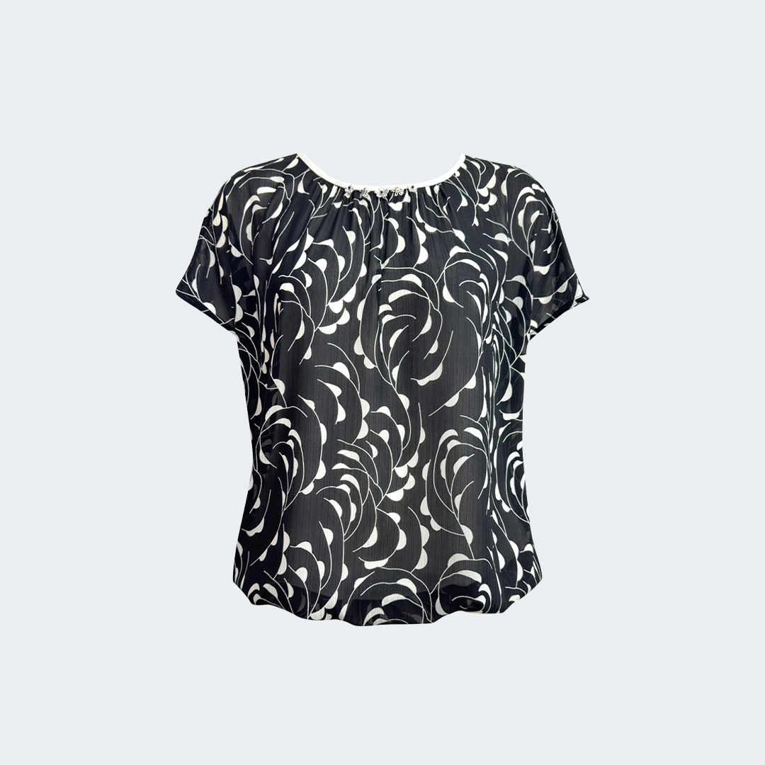 夜光花影雪紡上衣