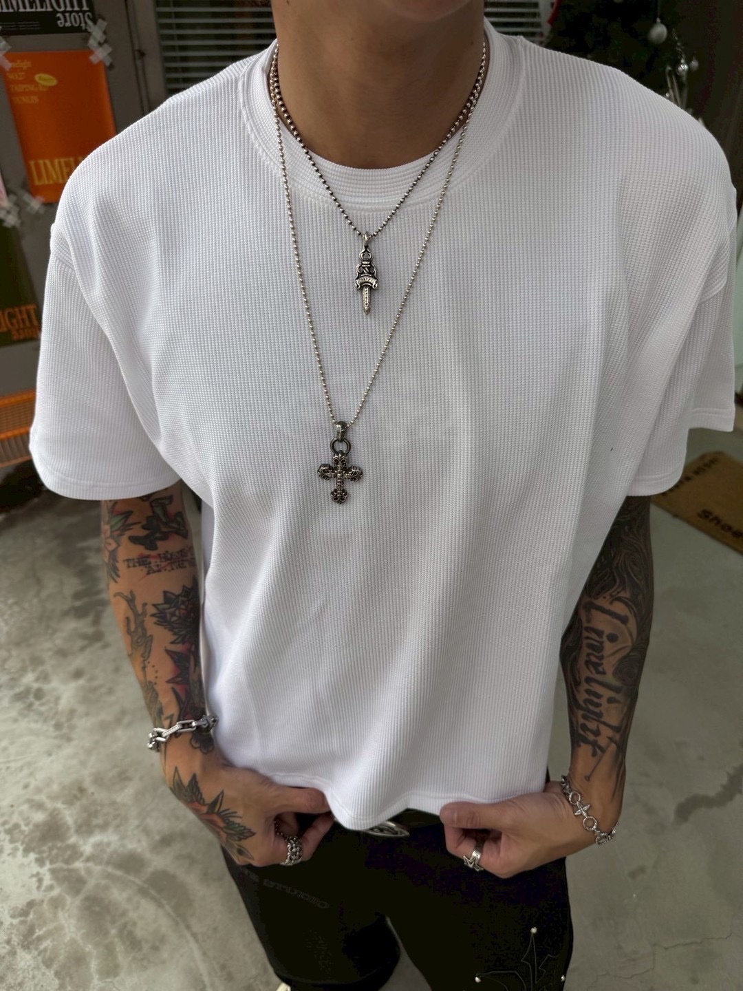 (GOAL) 厚磅華夫格寬短Tee 餅乾格 素TEE