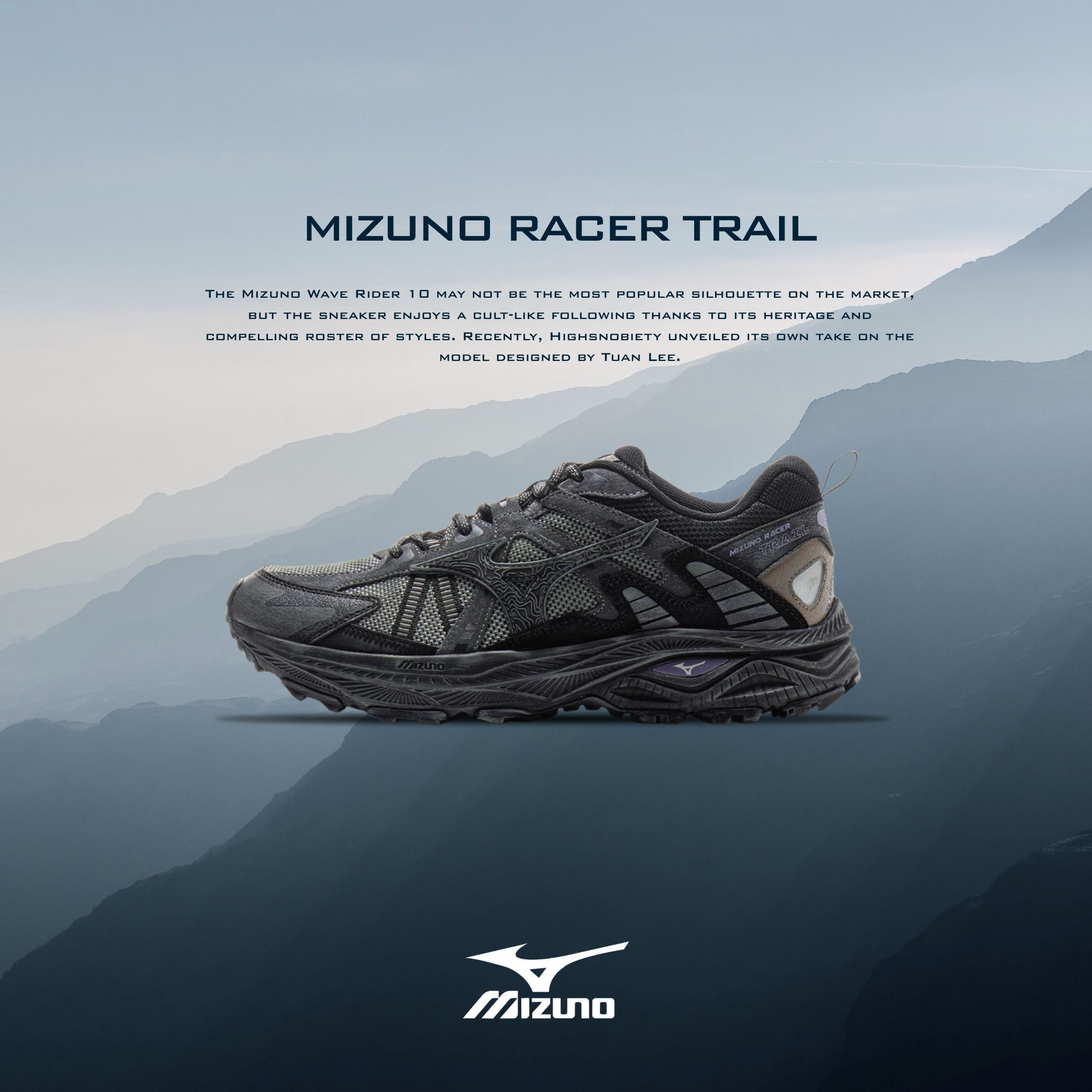 NICEDAY 代購 Mizuno Racer Trail 黑色 灰黑 黑 黑魂 跑步 機能 慢跑 男鞋 D1GH223815
