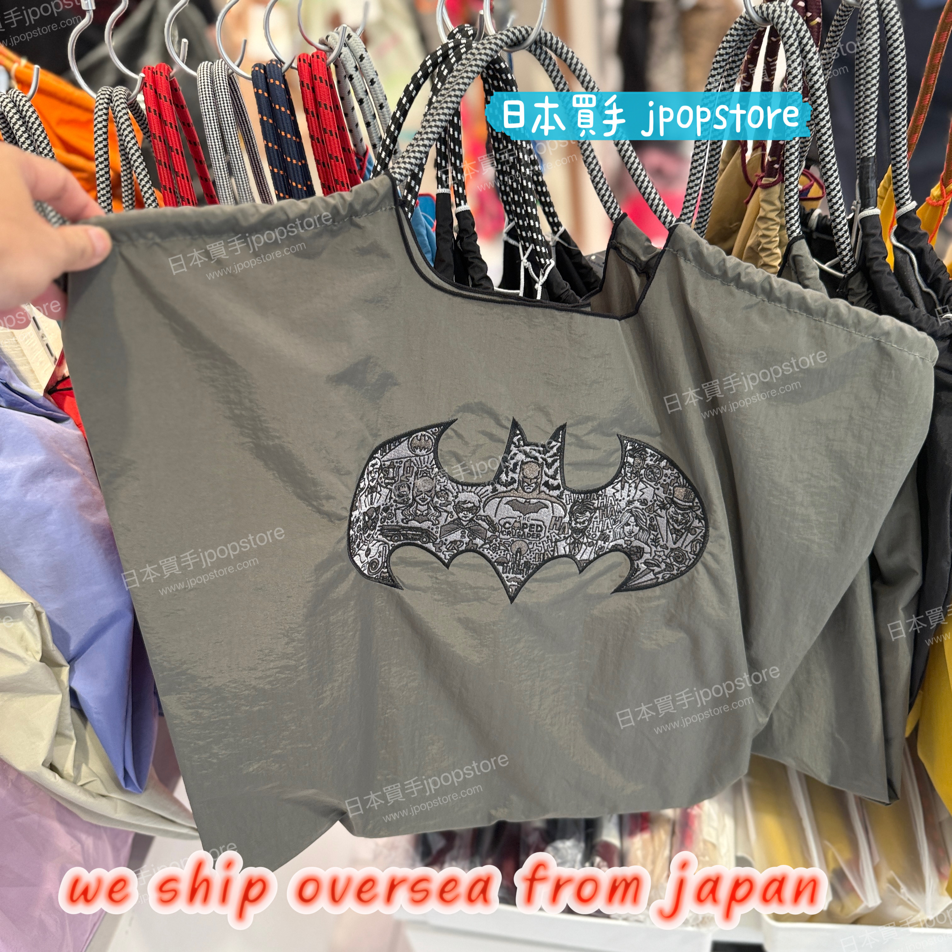 BALL & CHAIN × BATMAN 聯名手提袋 M / L尺寸（黑色 / 灰色）