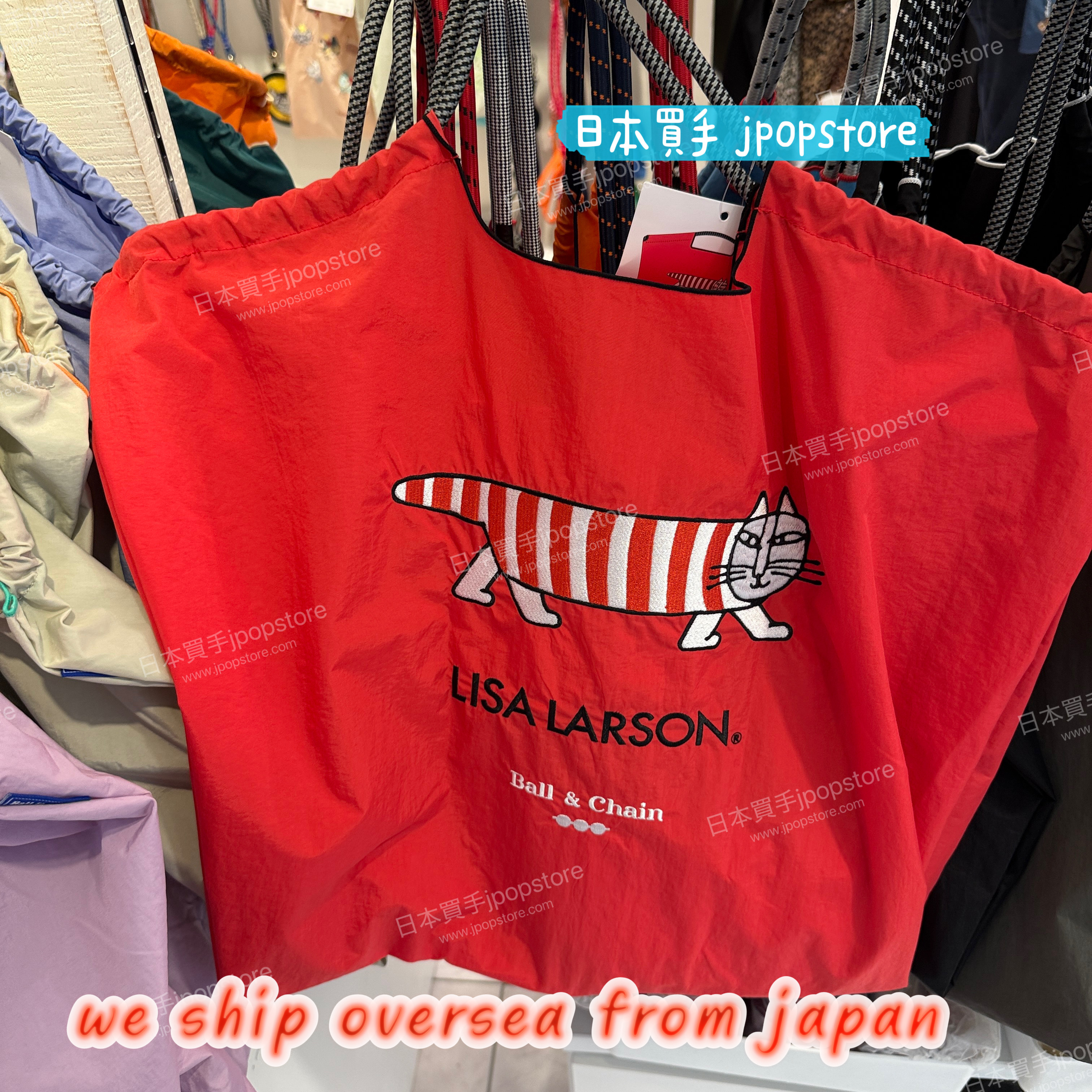BALL & CHAIN × LISA LARSON 米克貓 聯名手提袋 M / L尺寸（紅色）