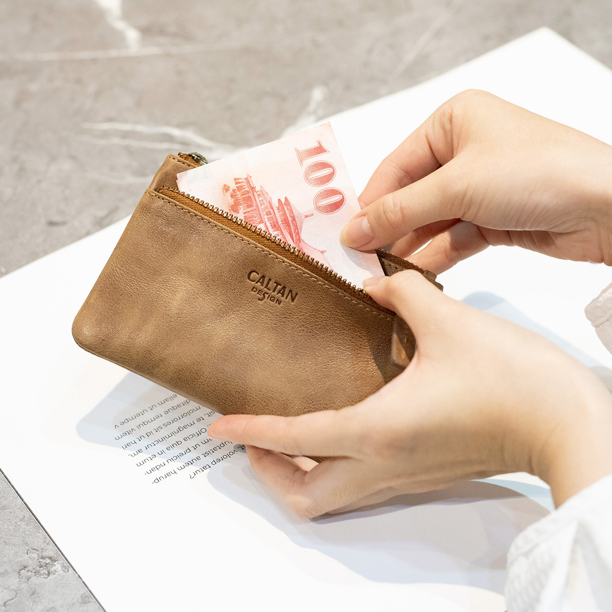 『新品上市』老爺有喜 真皮雙層零錢包(075073lt)