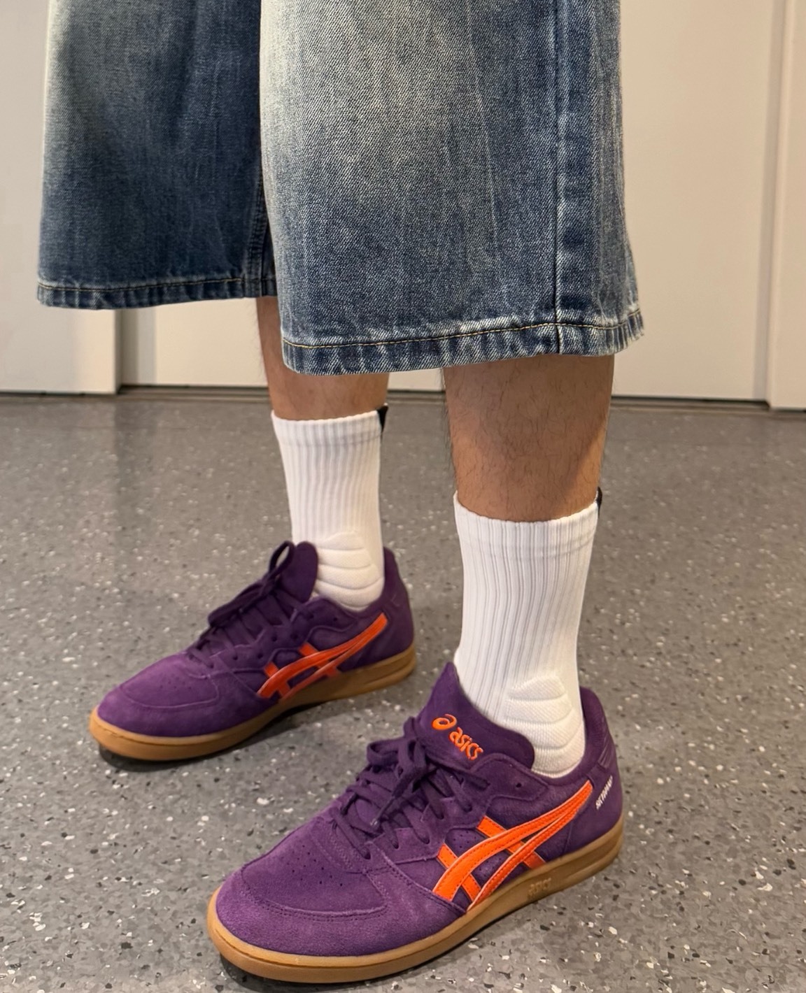 Asics SKYHAND OG 紫橙 復古潮流板鞋 男女款 舒適百搭低筒球鞋 Aug25