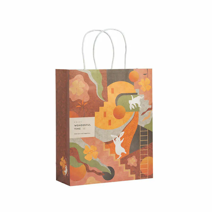 手提紙袋 大4K-方 夢菲斯之境 20入/包 23*28*9cm【3-2310433】