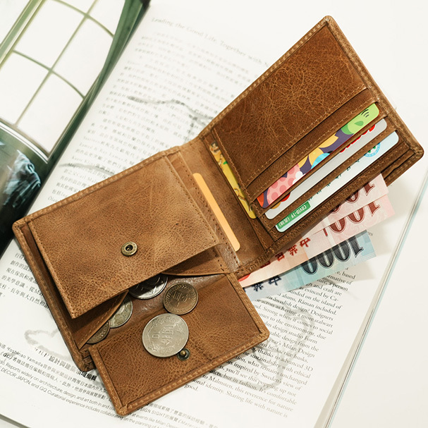 『新品上市』老爺有喜 真皮輕薄對折零錢短夾(075236lt)