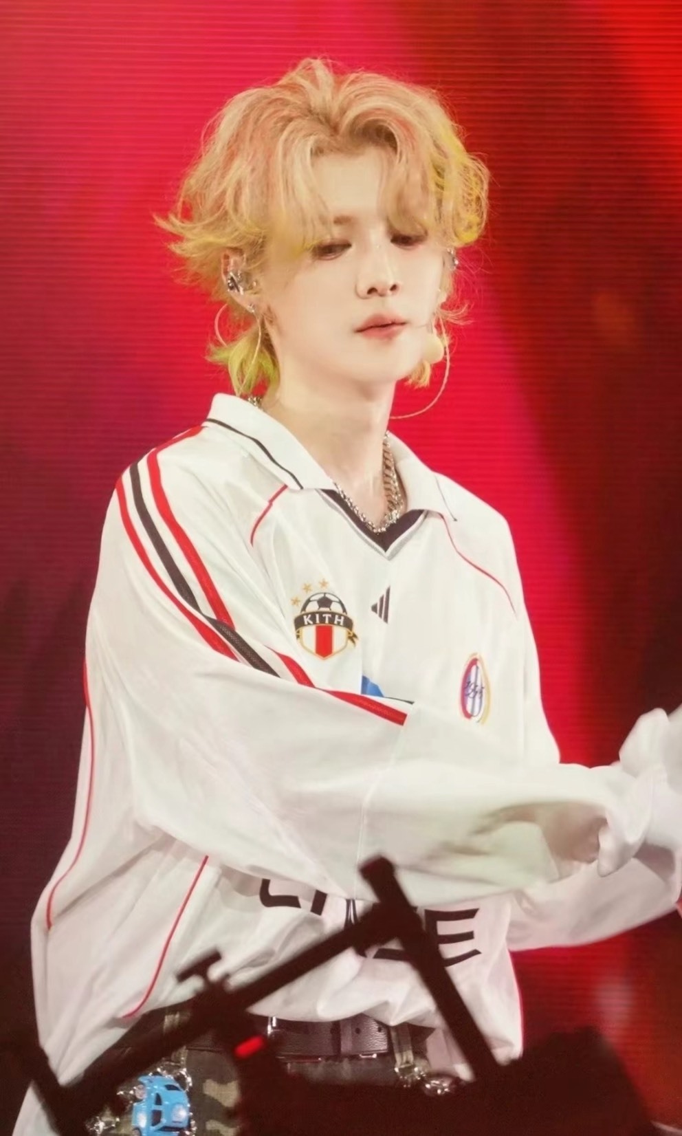 adidas Kith 聯名款 白色復古針織長袖足球衣 男裝 Monogram 時尚運動上衣 鹿晗同款Aug25