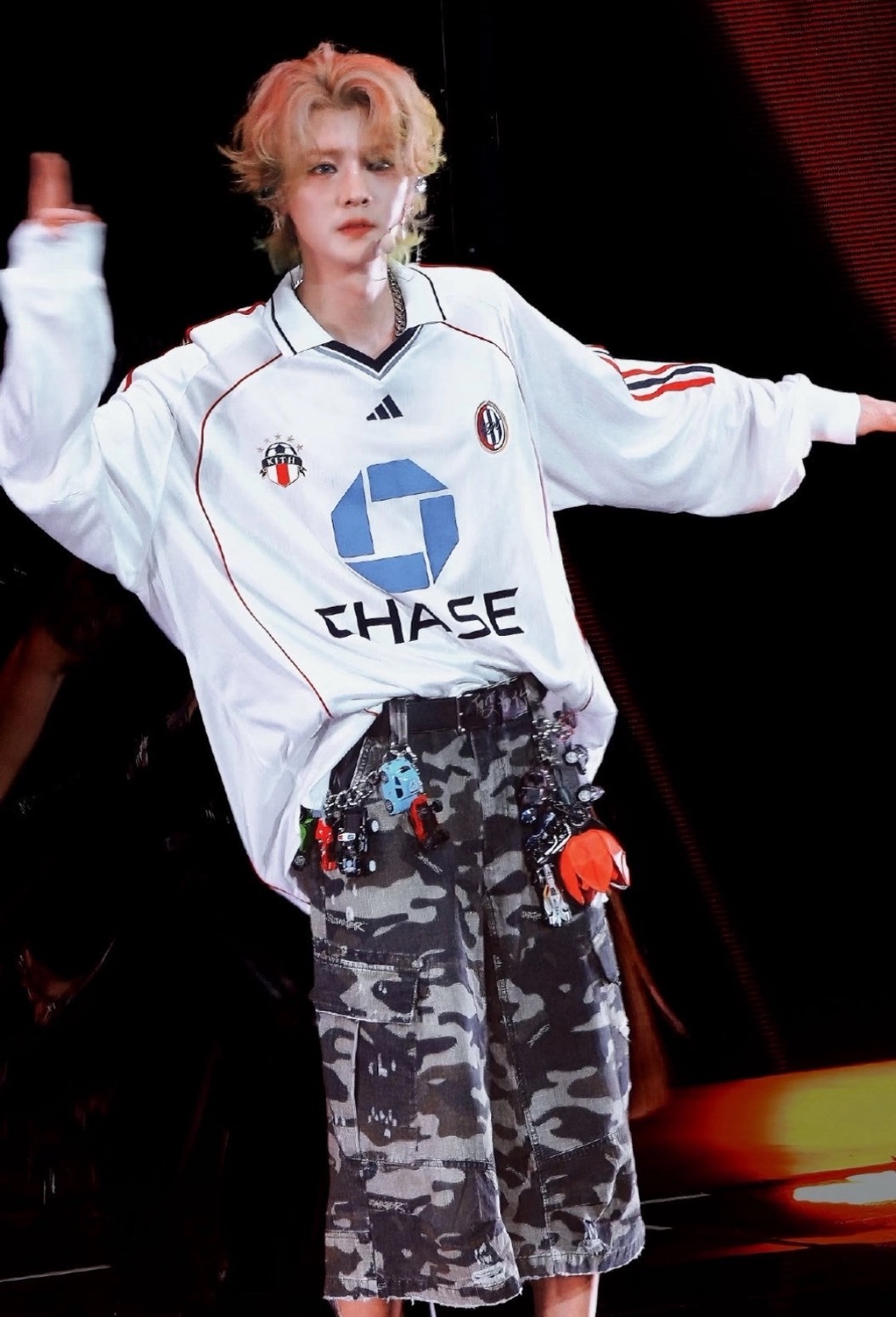 adidas Kith 聯名款 白色復古針織長袖足球衣 男裝 Monogram 時尚運動上衣 鹿晗同款Aug25