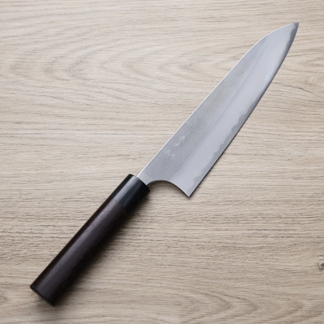 加藤義実 牛刀 210mm 青紙超級鋼 梨地