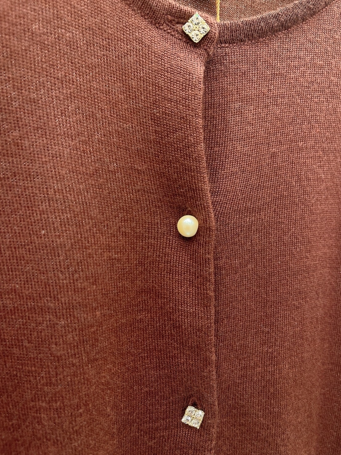 珍珠鑽釦針織外套