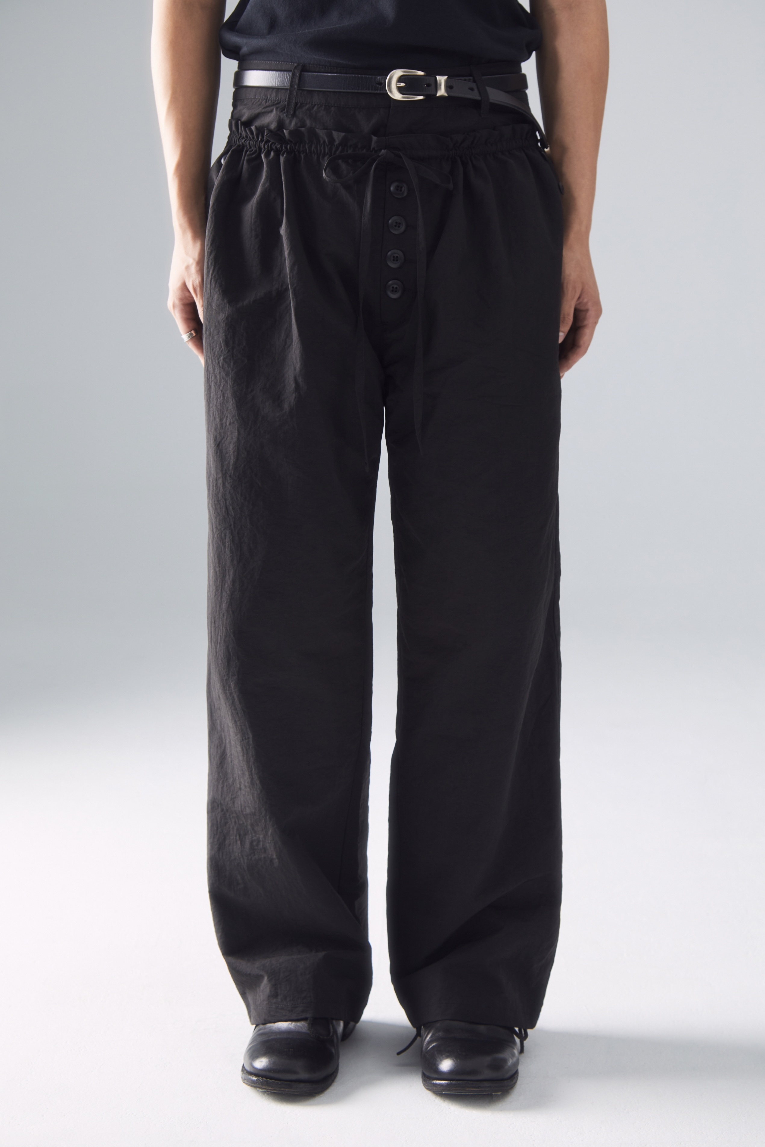 pip｜Double Waist Pants (Black)