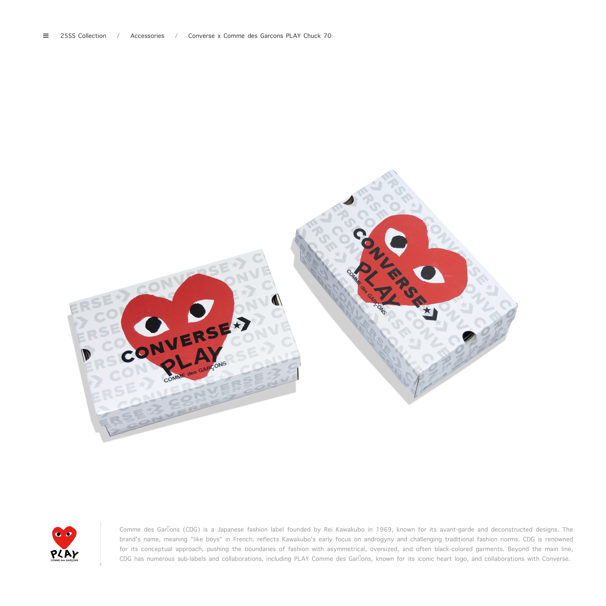 [ 預約販売 ] COMME DES GARÇONS PLAY X CONVERSE CHUCK 70