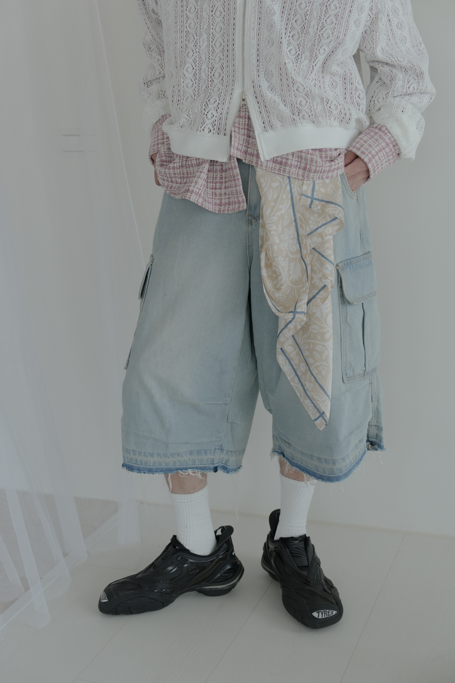 Cargo Banding Denim Bermuda Shorts #短褲 (售完不補)