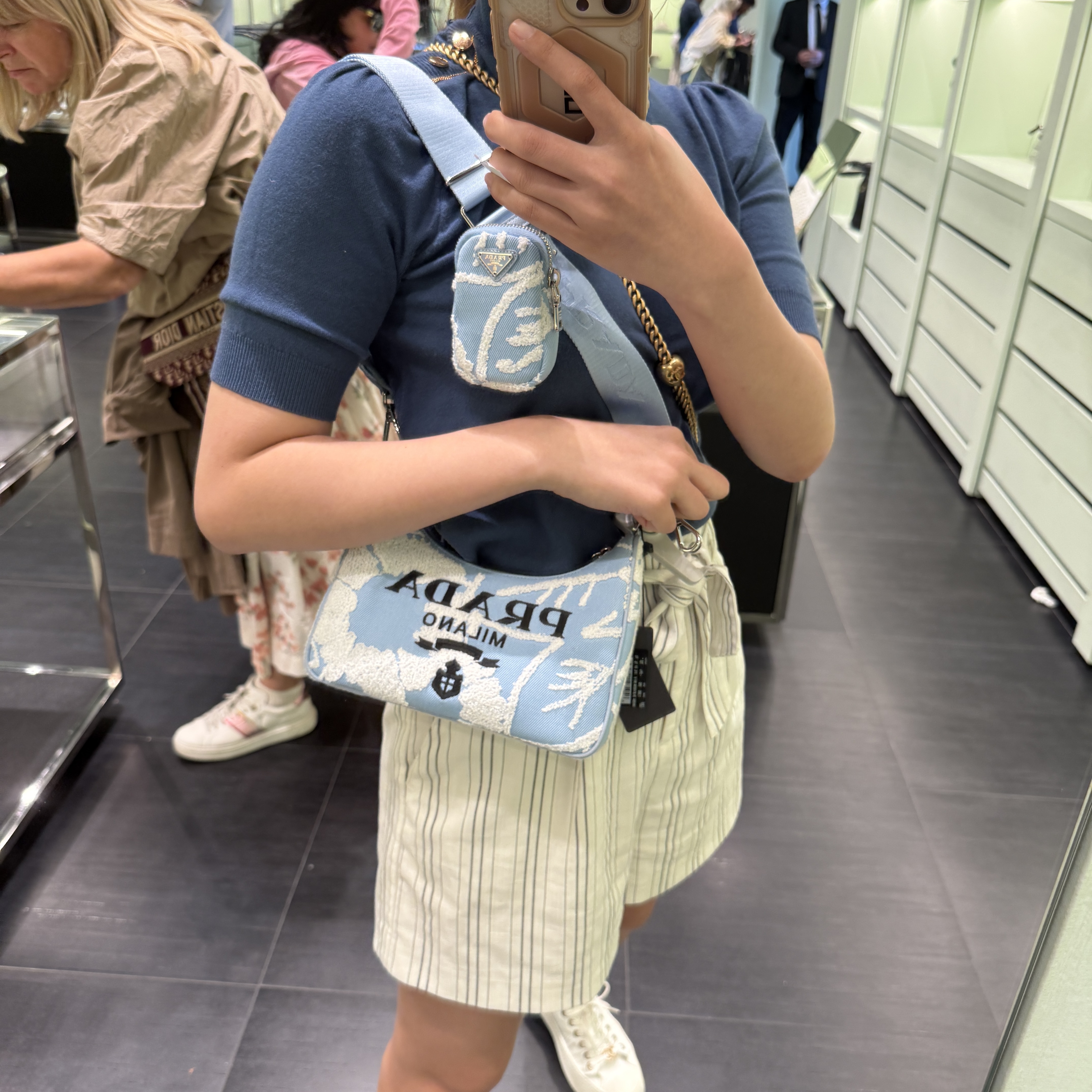 Prada Re-Edition 2005 Re-Nylon bag blue 1BH204