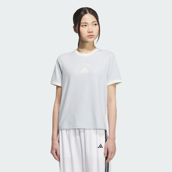 Adidas Ms Ss Tee KC0060 女 T恤 運動上衣 休閒短袖 灰 白 亞版
