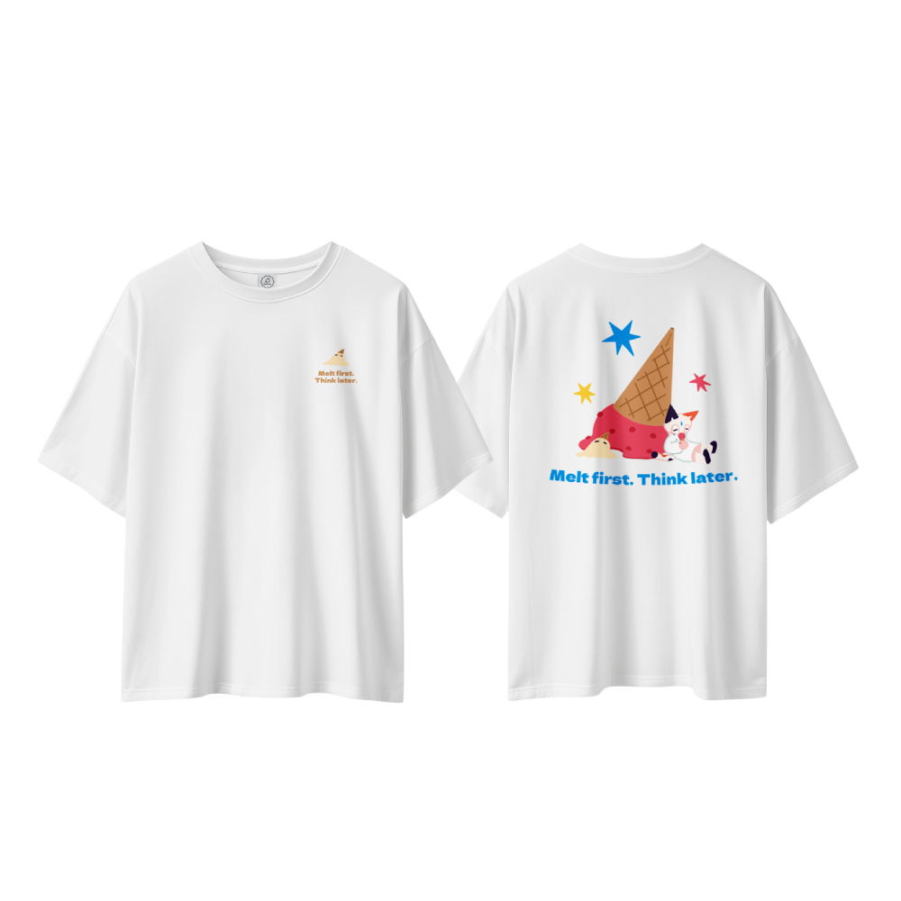 【Knocky#Wear x Raimochi】『等一下再說』短袖落肩棉T恤