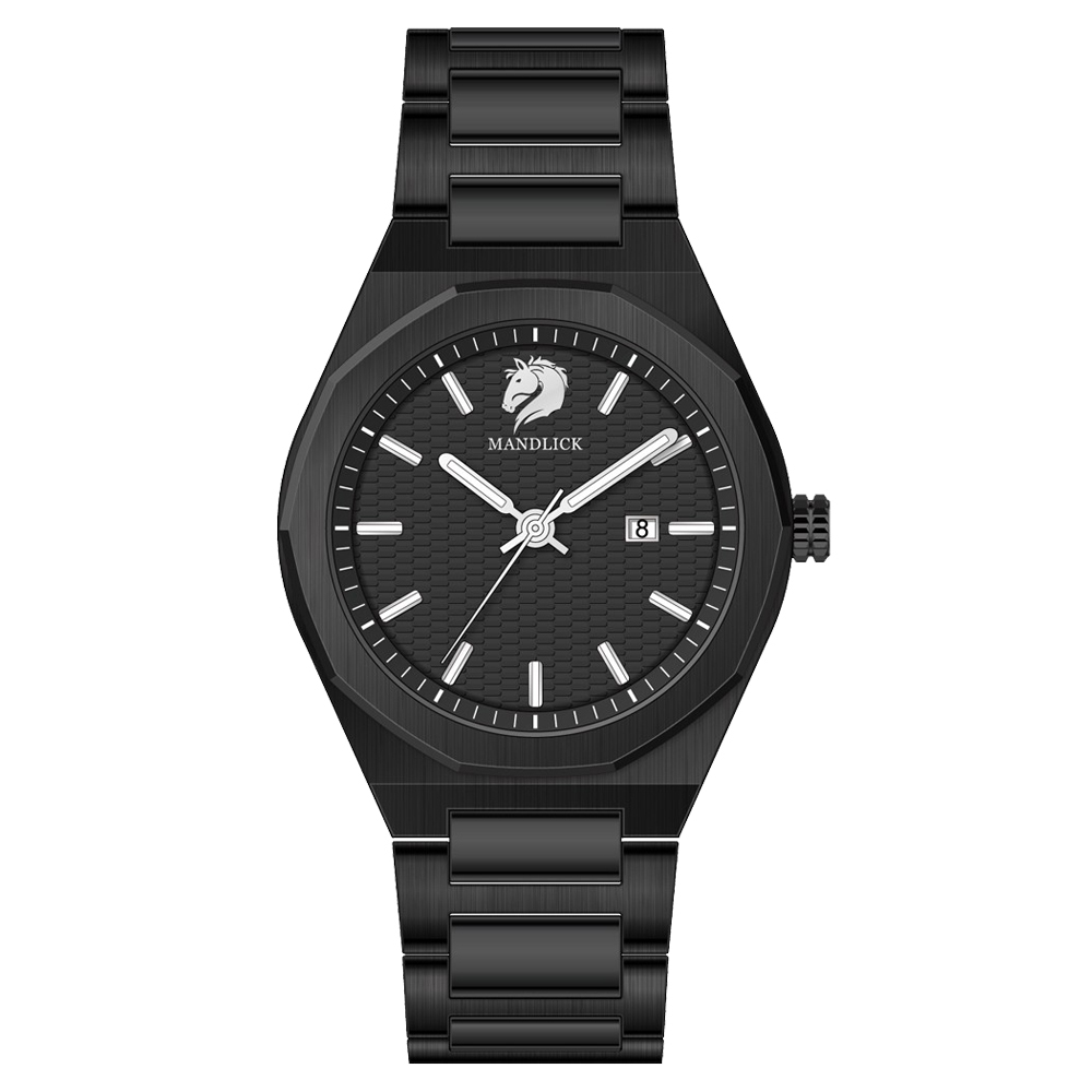 【Mandlick 曼德利克】MDK-001藍寶石水晶玻璃防水30米3年電池石英錶-