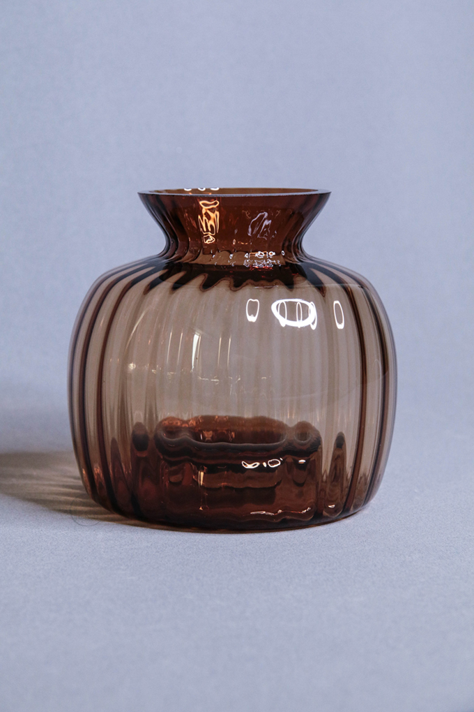 玻璃花器 摩卡棕