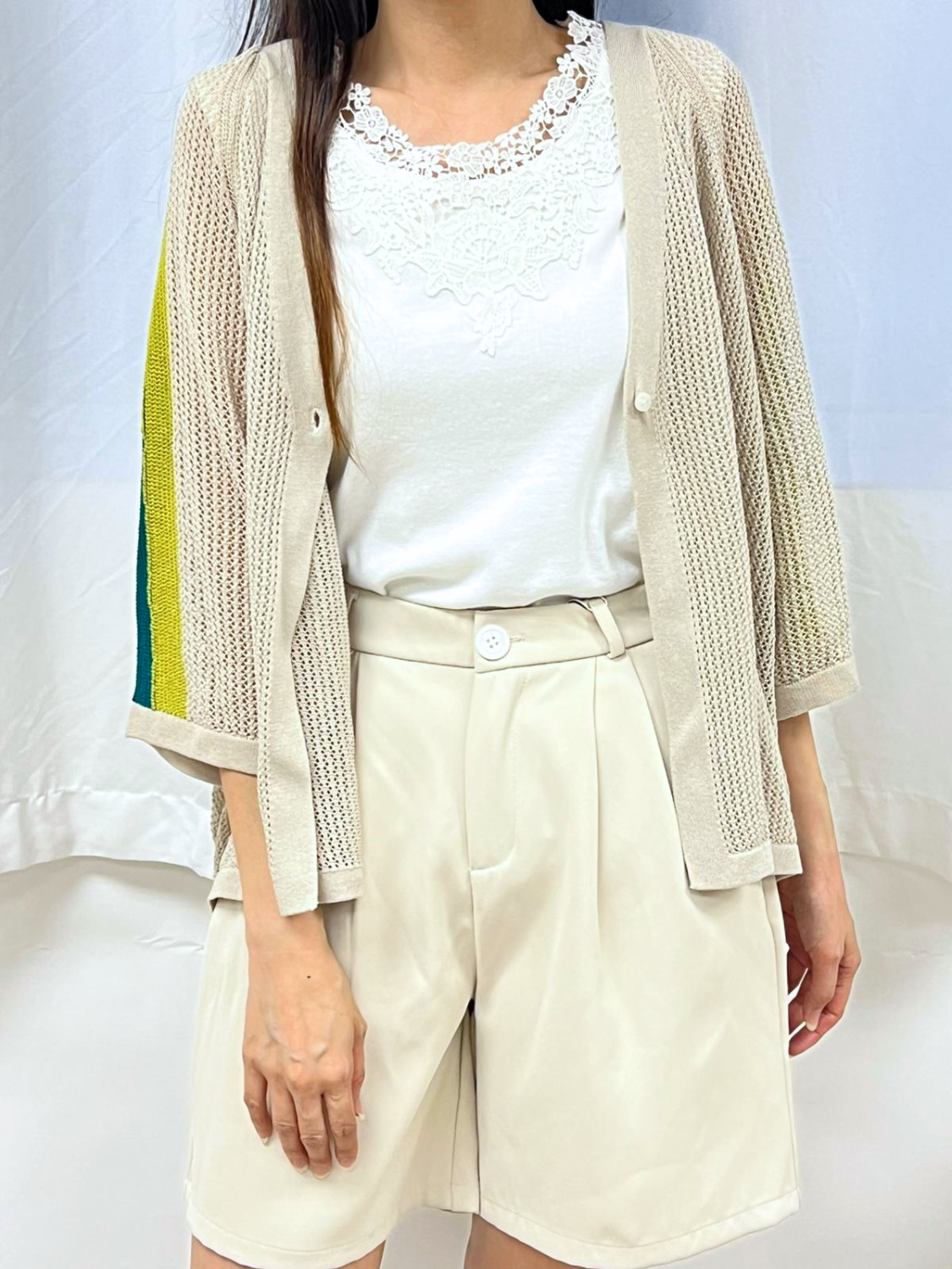 IY 人造絲混紡亞麻觸感外套