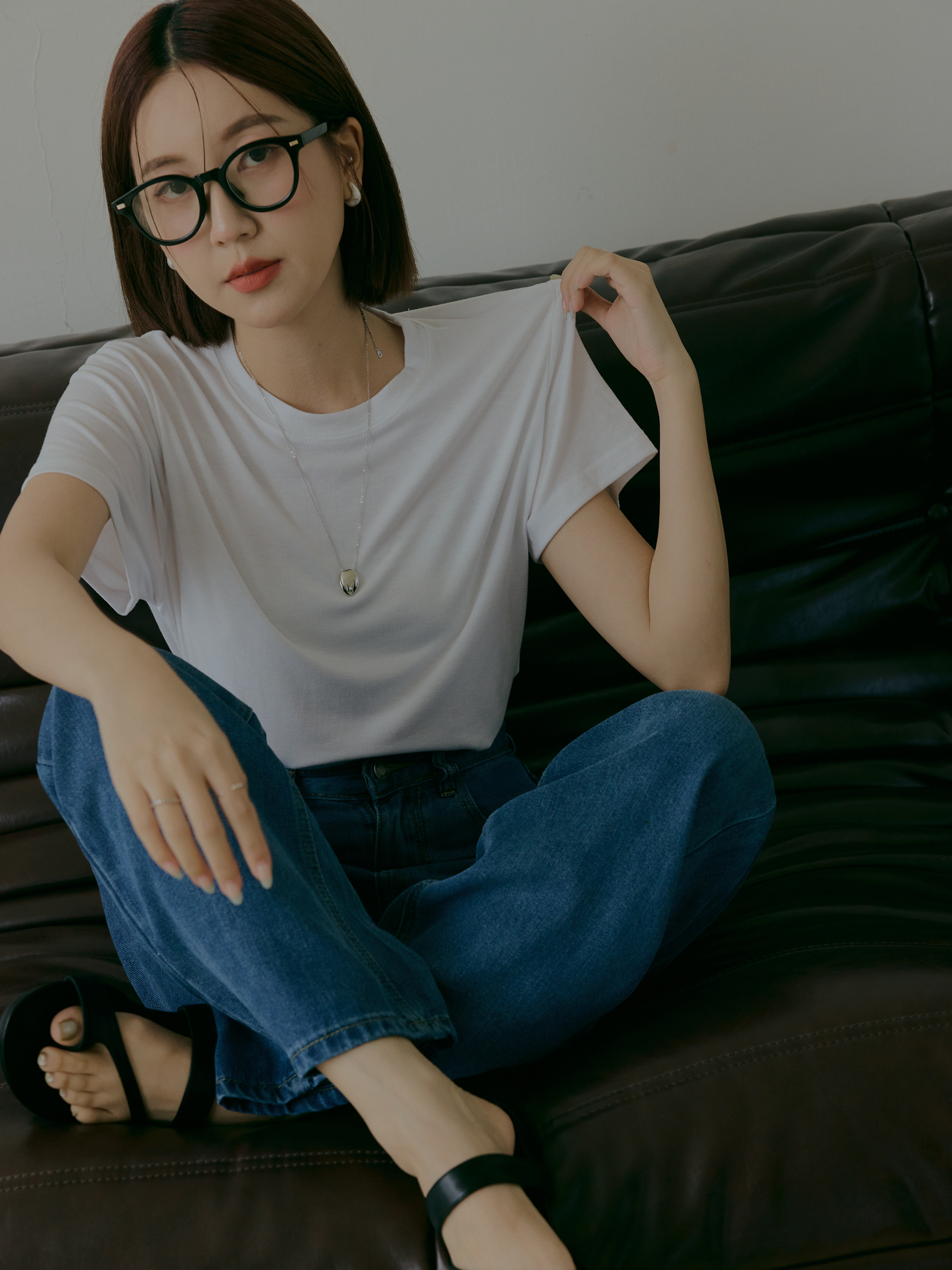 麻糬柔彈圓領短tee