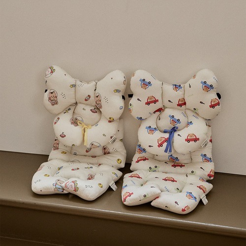 DTD玩轉人物宇宙探險/花叢兔兔/登園嘟嘟車-嬰兒推車坐墊連頸枕