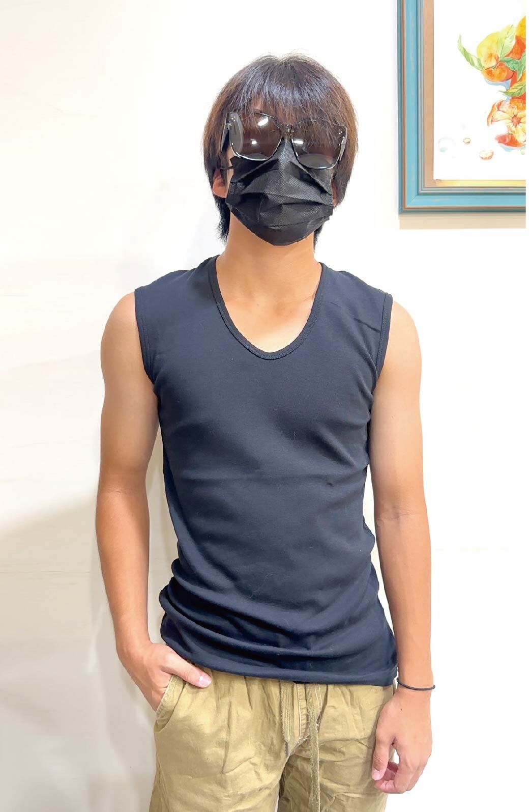 小三福 三福 100%棉簡約羅紋男大汗背(S~2XL) 黑/灰