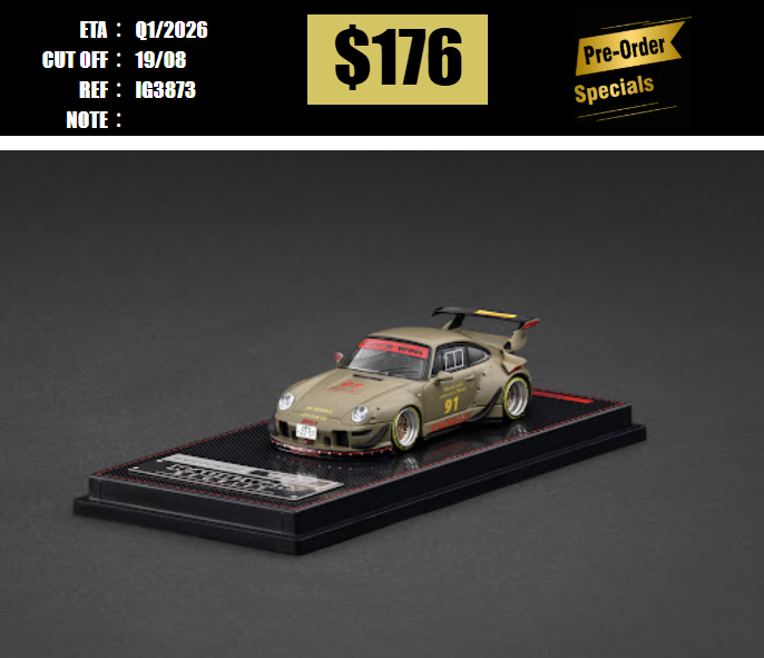 PO-$176 * IGNITION MODEL * 1:64 RWB 993 Matte Green [OD06/08]