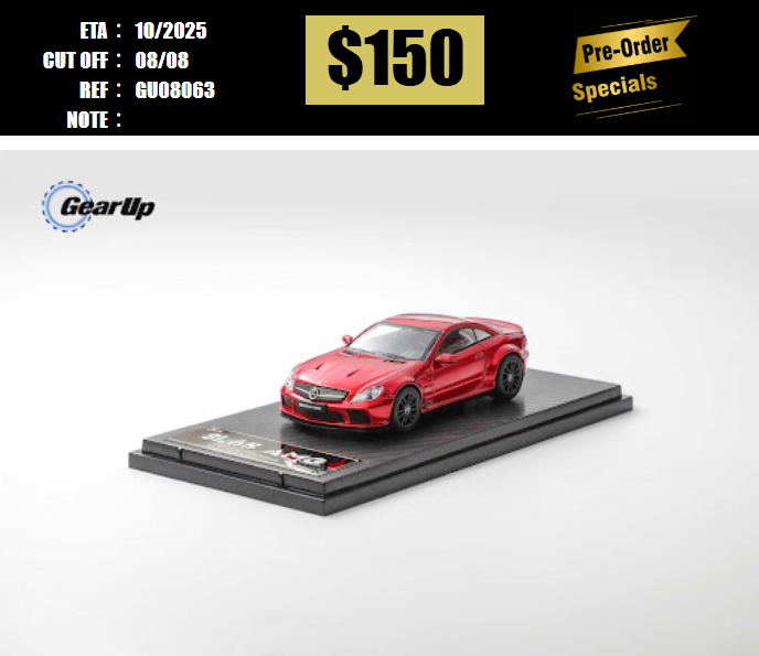 PO-$150 * GEAR UP MODELS * 1:64 SL65 AMG BLACK SERIES RED [OD06/08]