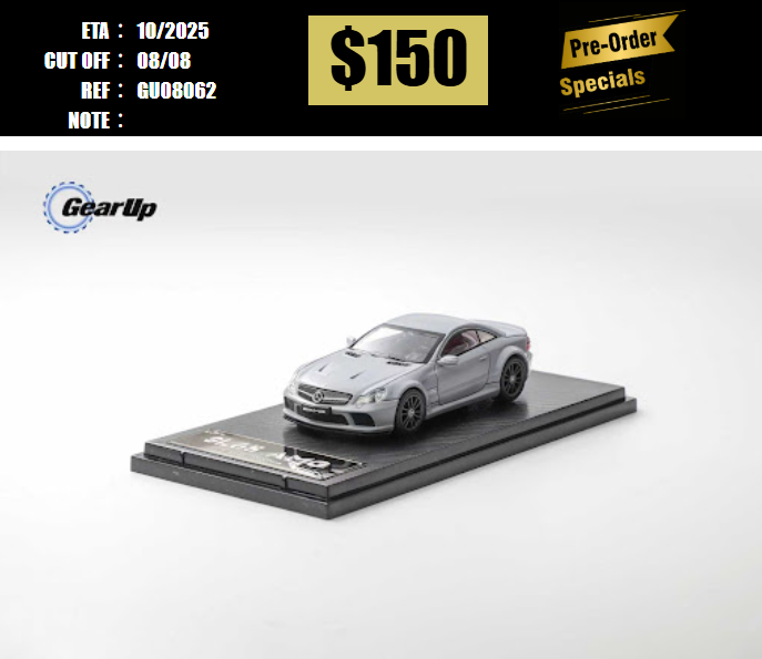 PO-$150 * GEAR UP MODELS * 1:64 SL65 AMG BLACK SERIES GREY [OD06/08]