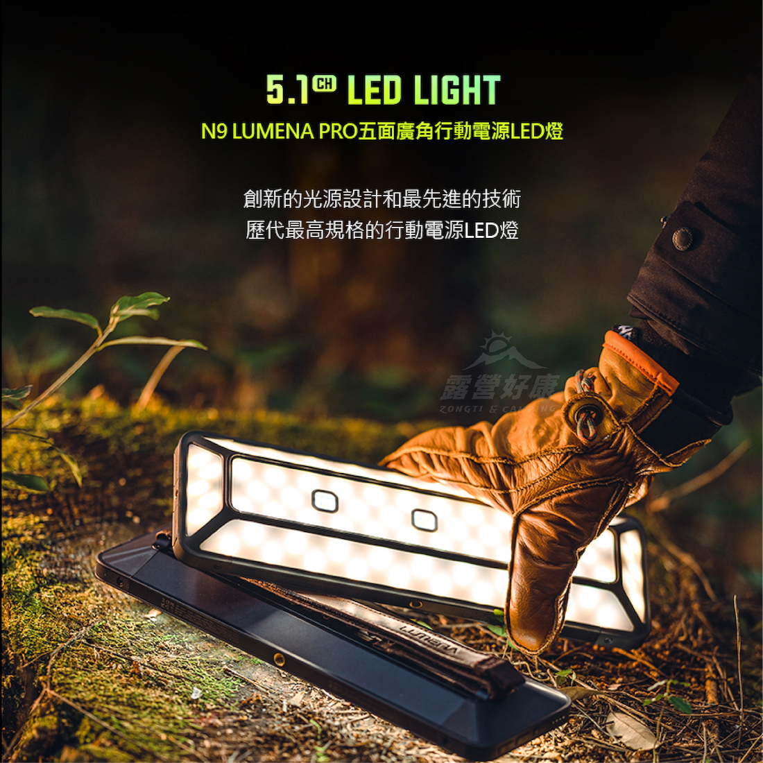 【N9 LUMENA】PRO 五面廣角行動電源LED燈 深海藍/深霧灰 G-W4-2