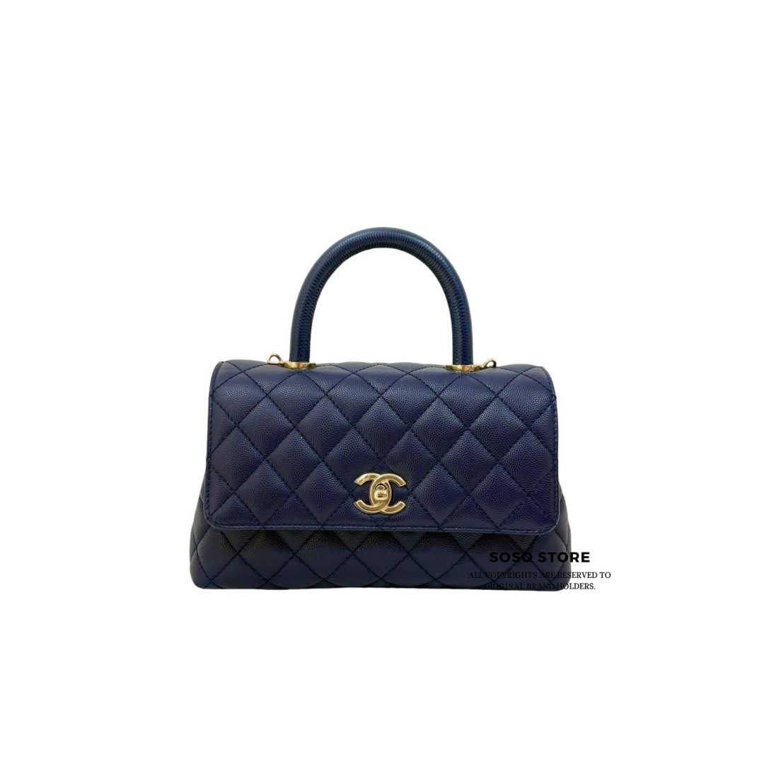 Chanel Coco Handle Bag - Navy / Ghw