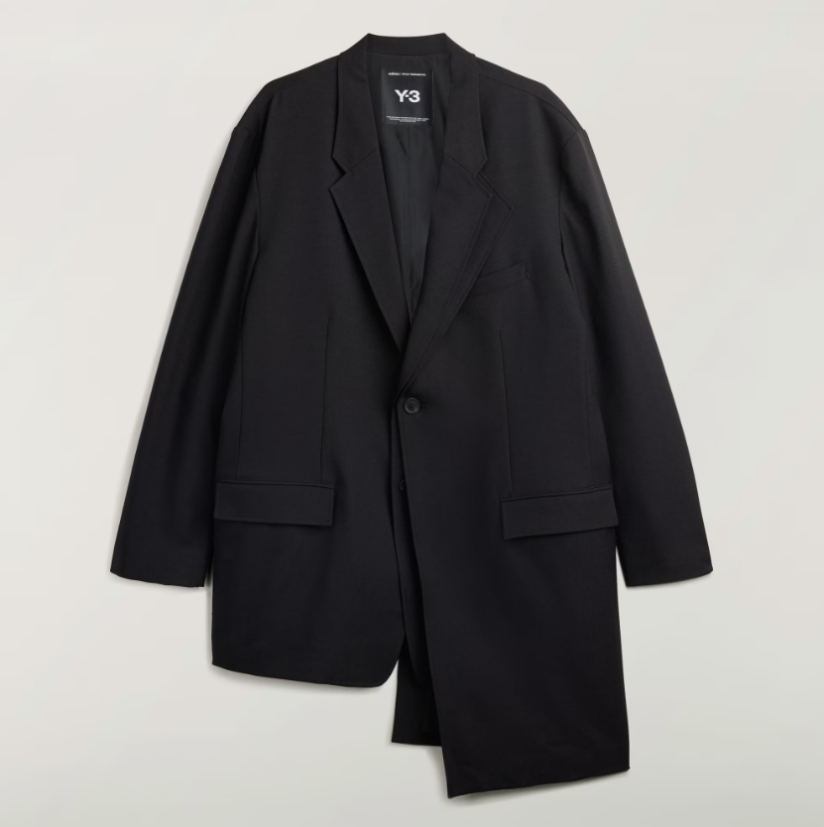 【 Y-3 SPORT UNI BLAZER 不對稱飾面西裝外套 - 黑 】