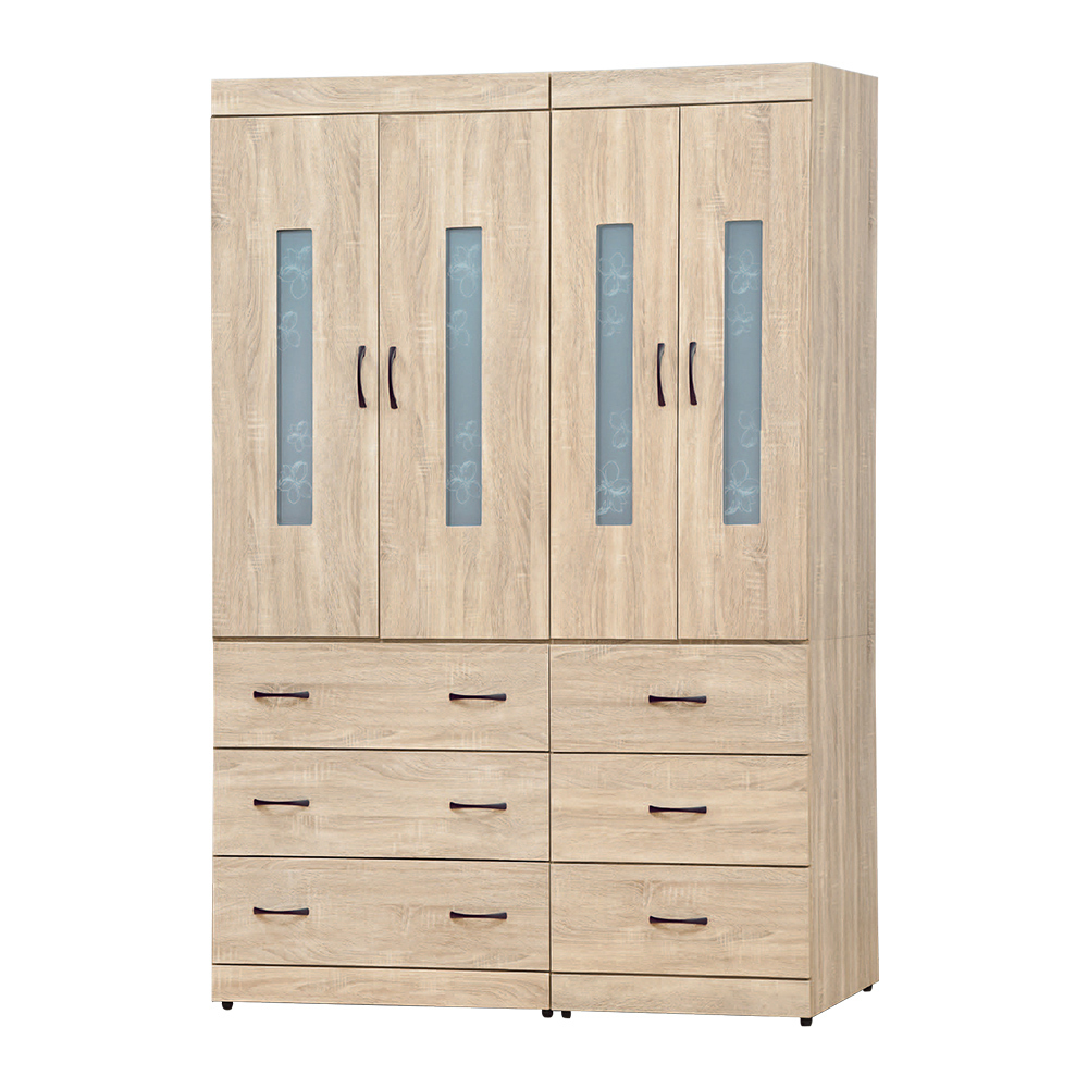 維坦斯4.7尺四門六抽衣櫃/多功能收納衣櫃組合