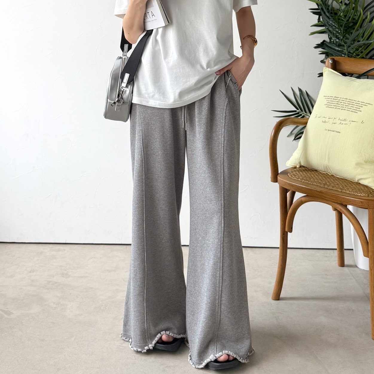 🇯🇵 日系品牌 JAVA 抽繩喇叭褲 棉褲 長褲 落地褲 流蘇 抓絨 抽繩 / 預購