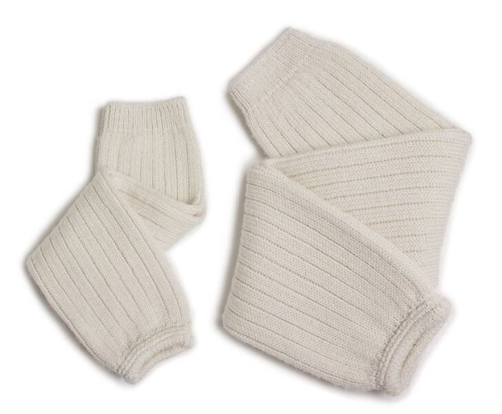 COLLEGIEN 羅紋針織羊毛襪套 Hélène - Doux Agneaux 米白