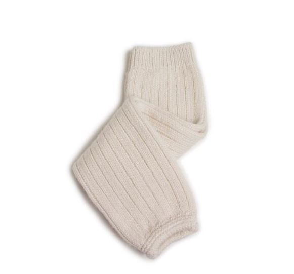 COLLEGIEN 羅紋針織羊毛襪套 Hélène - Doux Agneaux 米白