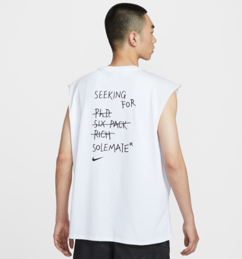 NIKE / NIKE 男子無袖印花上衣 / 白色 / AUG25