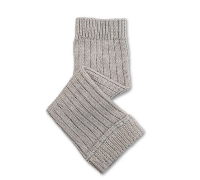 COLLEGIEN 羅紋針織羊毛襪套 Hélène -Gris Perle珍珠灰