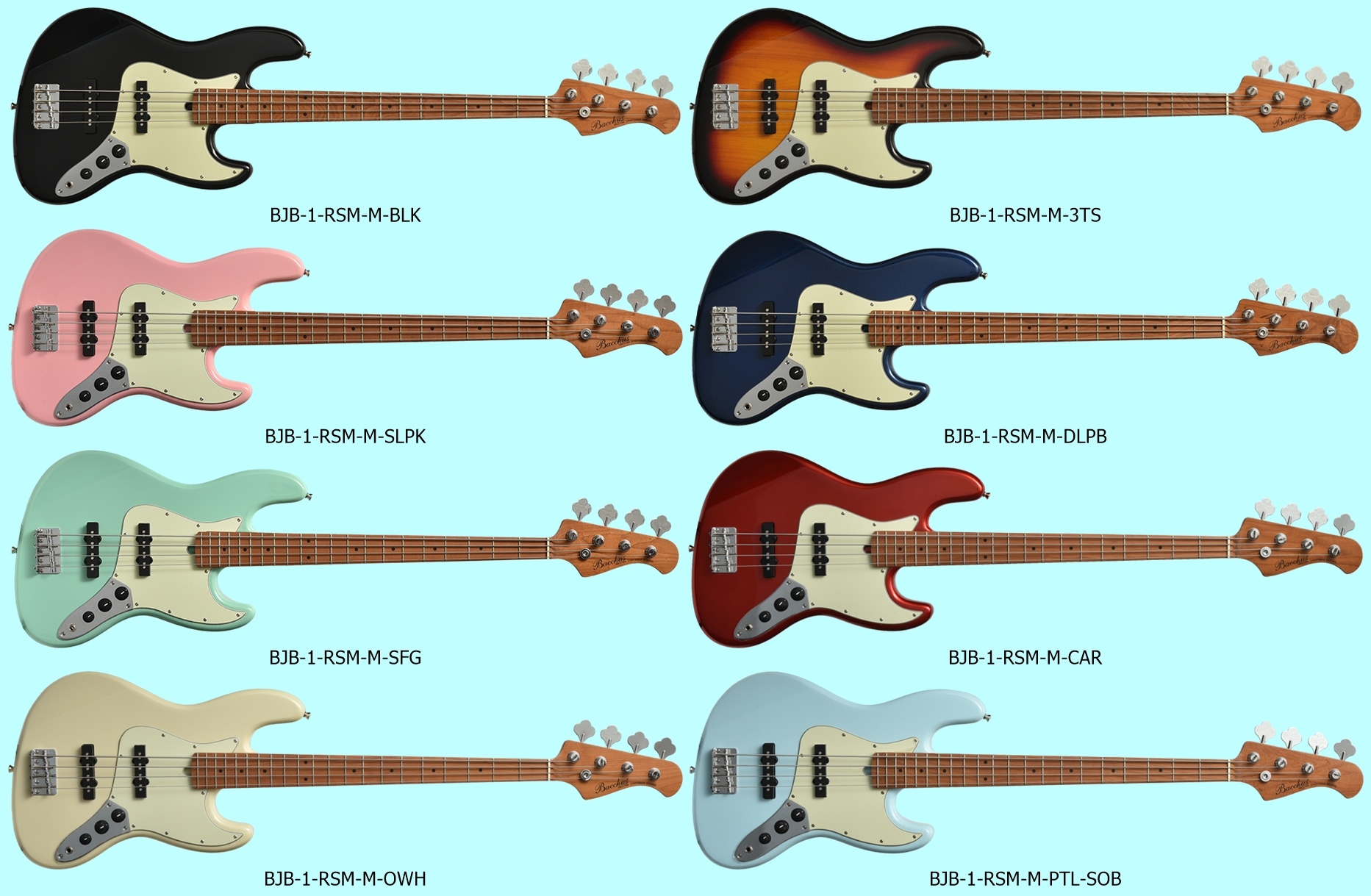 Bacchus Bacchus BJB-1-RSM 烤楓木琴頸 電貝斯 多色可選 第 3 張圖片｜三峽吉他 / Bass