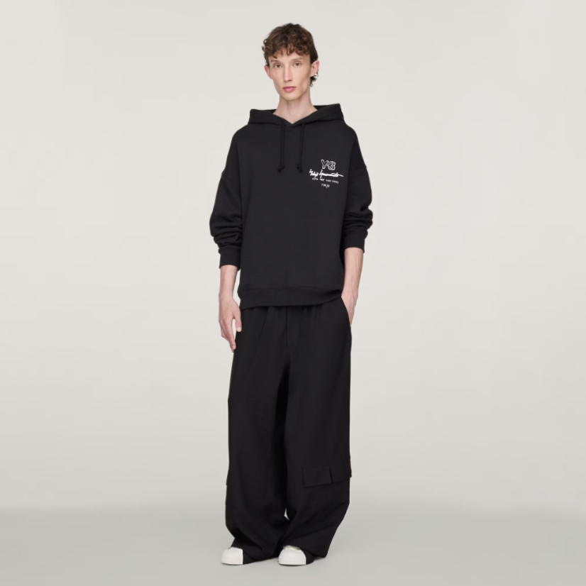 【 Y-3 GRAPHIC FT HOODIE 手寫東京標誌連帽上衣 - 黑 】