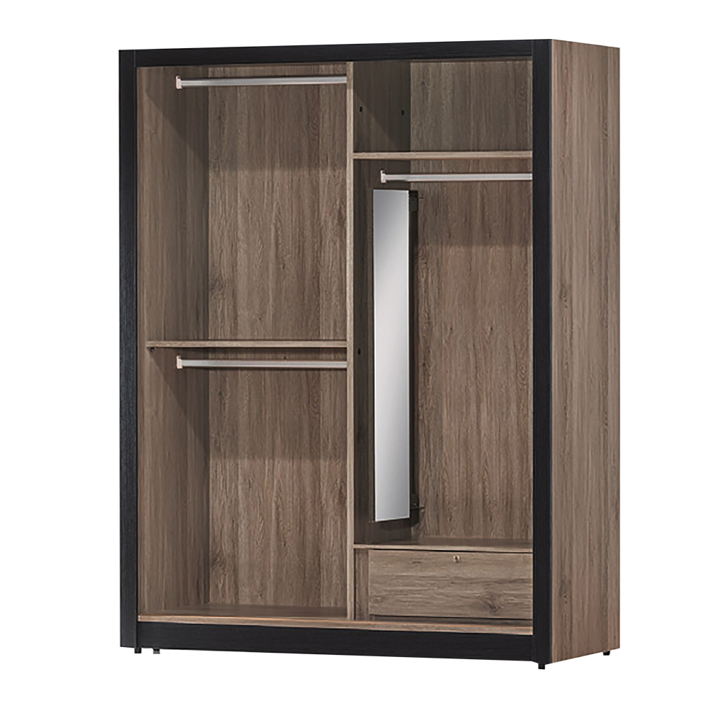 溫森5.1尺工業風推門/拉門衣櫃