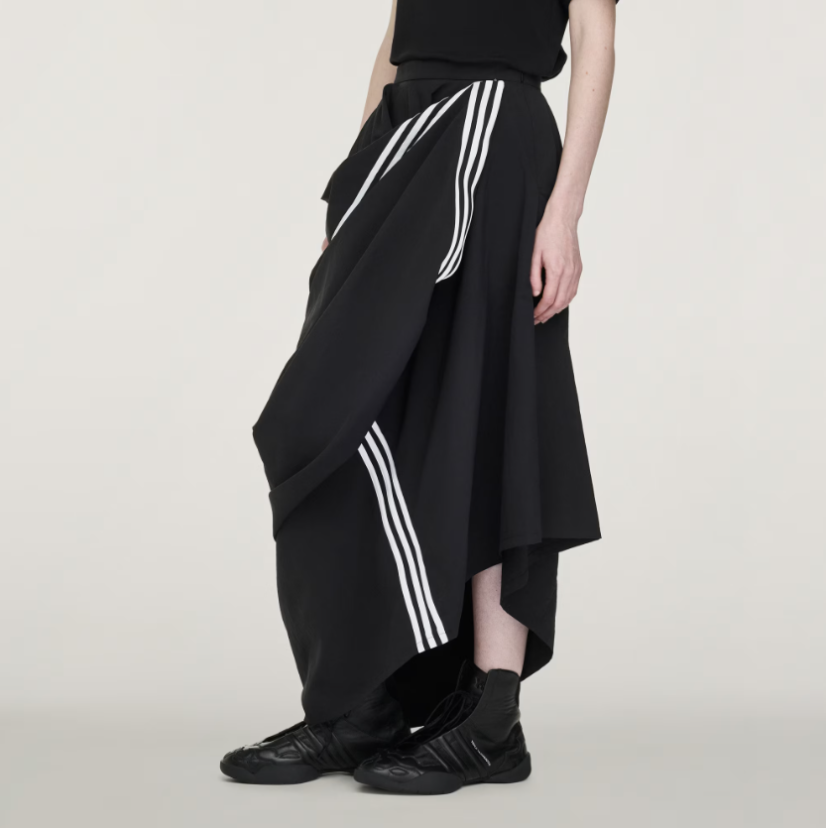 【 Y-3 W WIRE SKIRT 不規則尼龍長裙 - 黑 】